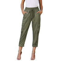 Olive Drawstring Cargo Pocketed Joggers