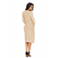 Khaki Womens Hand Knitted Sweater Dress