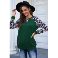 Green Leopard Long Sleeve Top