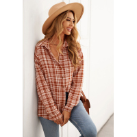 Relaxed Fit Plaid Button Shirt