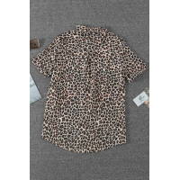 Leopard Short Sleeve Button Shirt