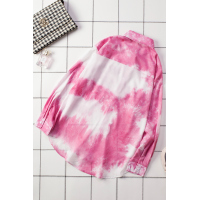 Pink Whirlwind Tie Dye Button Shirt with Pocket