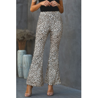 Leopard Print Bell Bottom Pants