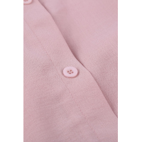 Pink Short Sleeve Button Solid Shirt