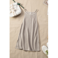 Gray Keyhole Knit Tank Top