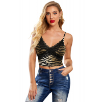 Leopard Print Sexy V Neck Spaghetti Strap Tank Top