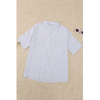 White Short Sleeve Striped Shirt