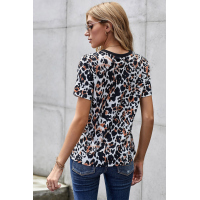 Short Sleeve Leopard Print Top