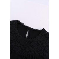 Black Sleeveless Top with Lace Detail