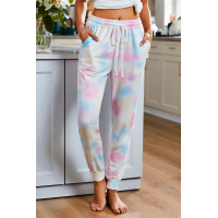 Multicolor Drawstring Tie Dye Jogger