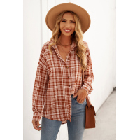 Relaxed Fit Plaid Button Shirt