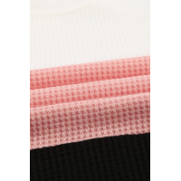 Pink Stylish Colorblock Splicing Stripes Top