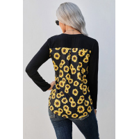 Sunflower Patch Pocket Long Sleeve Top