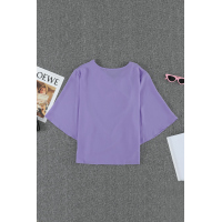 Purple Draped Blouse