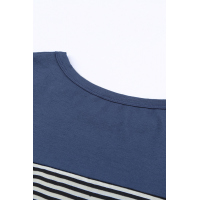 Blue Pinstripe Patch Pocket Top