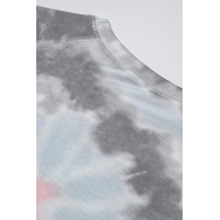 Gray Raglan Sleeves Tie Dyed Tee