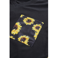 Yellow Printed Splicing T-Shirt