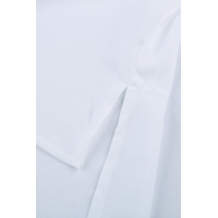 White V Neck 3/4 Sleeve High Low Hem Shirt