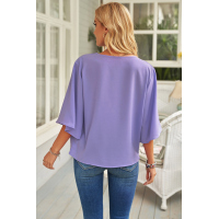 Purple Draped Blouse