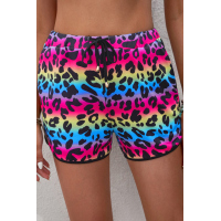 Leopard Pocketed Drawstring Shorts