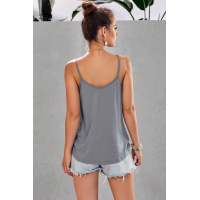 Gray Spaghetti straps Slip Camisole