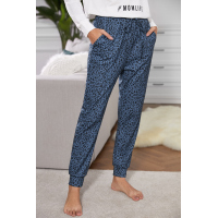 Blue Breezy Leopard Joggers