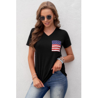 USA Flag Print T-shirt