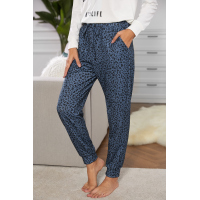 Blue Breezy Leopard Joggers