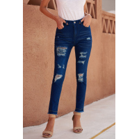 Blue Get Ripped Mid Rise Denim Pants