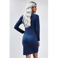 Blue Jersey Twist T-shirt Dress