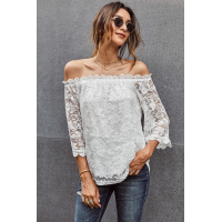 White Lace Off Shoulder Blouse Top