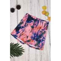 Pink Tie-dye Print Booty Yoga Shorts