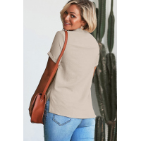 Apricot Crepe Drape Blouse