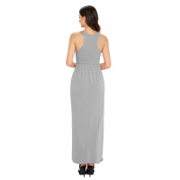 Grey Racerback Maxi Dress with Pockets