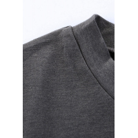 Gray Color Block Panel Front T-shirt with Knot