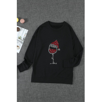  Dropped Sleeve Fashion Print Christmas Sweatshirt