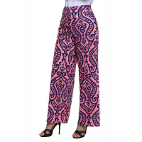 Damask Print Pink Palazzo Pants