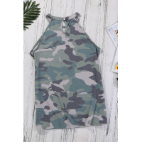 Green Coastal Army Halter Tank Top