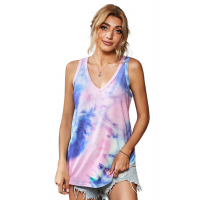 Blue Tie-dye Knit Tank