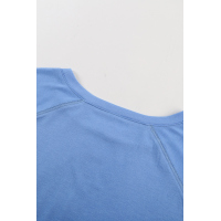 Sky Blue Round Neck Raglan Sleeve T-shirt