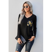 Sunflower Patch Pocket Long Sleeve Top