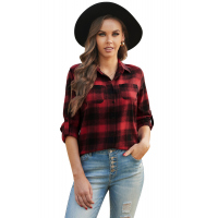 Red Buffalo Checkered Print Chest Pockets Shirt