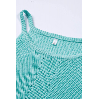 Sky Blue Keyhole Knit Tank Top