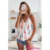 Multicolor Tropical Plant Print Tank Top