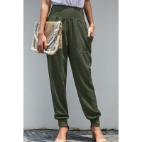 Green Pocketed Casual Joggers