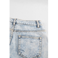 Light Blue Pocket Casual Denim Shorts