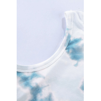 White Tie Dye Twist Detail Tank Top