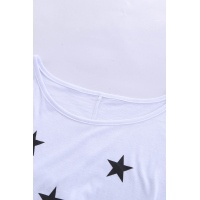 White Star Print Short Sleeve T-shirt 