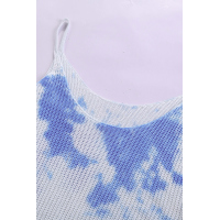 Sky Blue Tie Dye Print Knit Tank Top