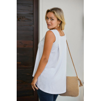 White Relaxed Flowy Tank Top